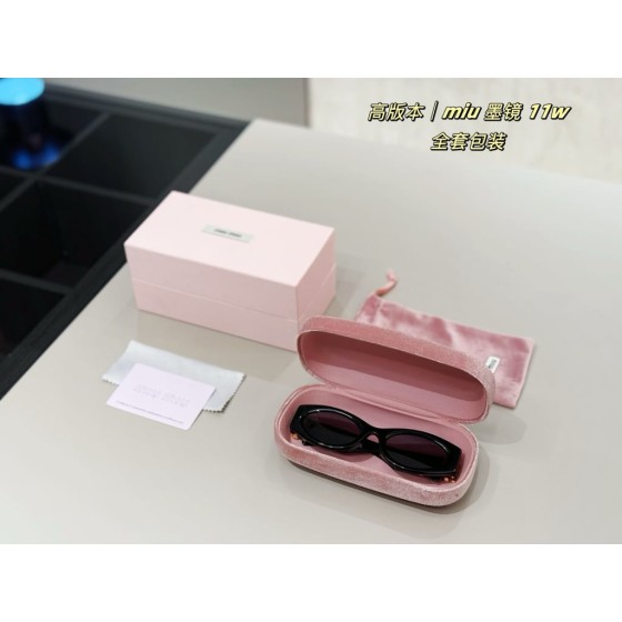 Miu Miu 11W Black Cat-Eye Sunglasses